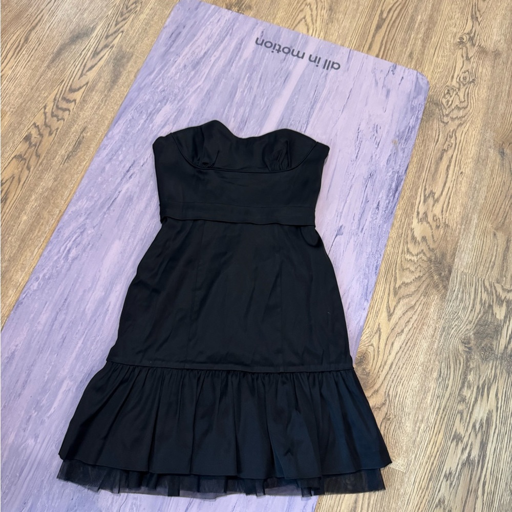 BCBGMaxAzria Black Strapless Dress with Hidden Side Zip